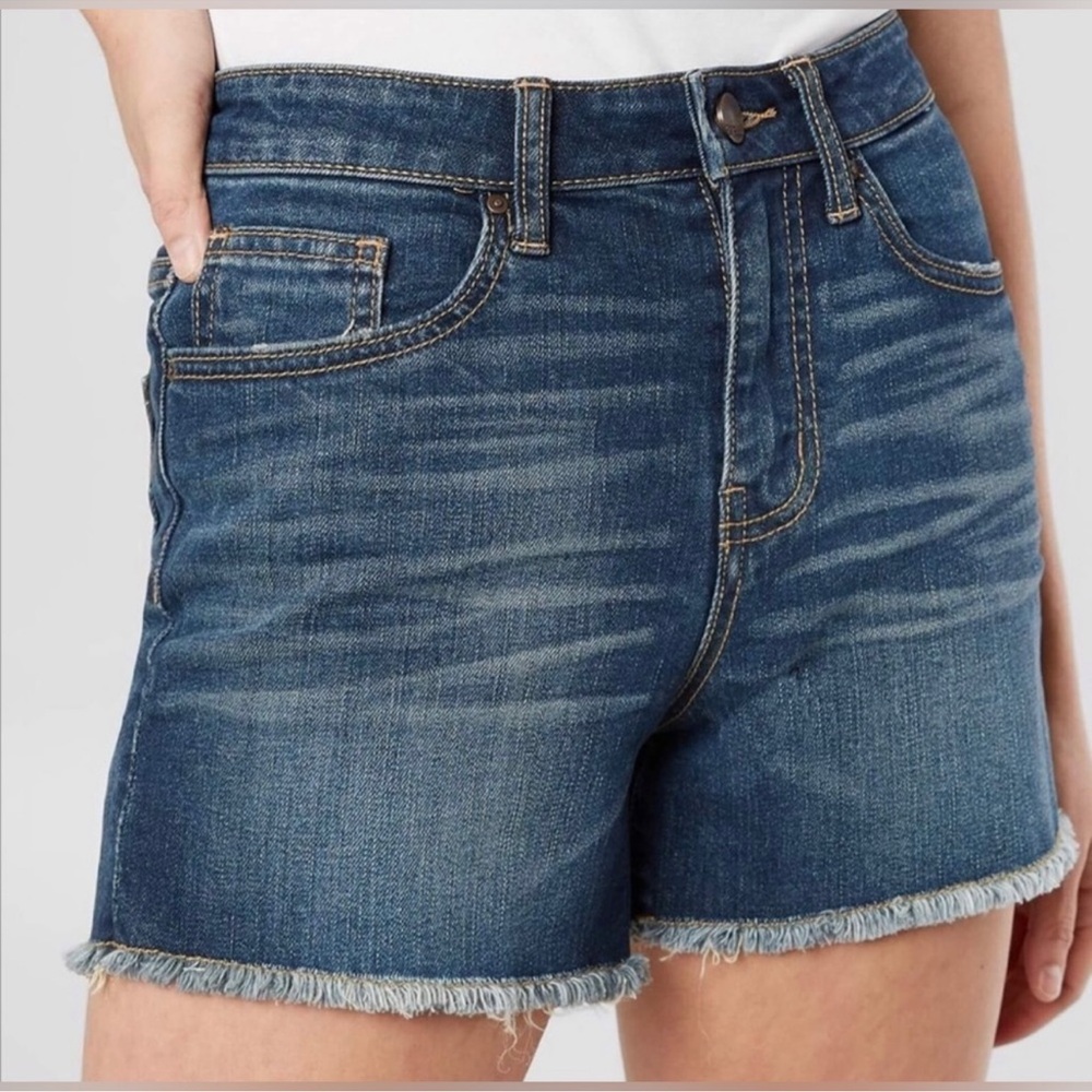 BKE Denim High Rise Raw Hem Shorts Size 24